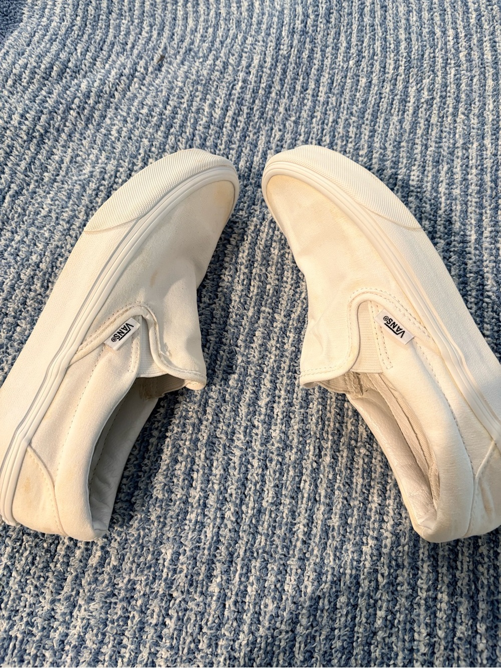 Vans White Slip-On Canvas Sneakers - Picture 3 of 6
